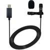 SPTSSWET Microfono portatile con clip USB di tipo A, microfono da bavero con cancellazione del rumore, microfono con cavo, plug and play, con clip, adatto per videoconferenze, giochi, canto live