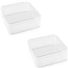 cyclingcolors 2x contenitori di plastica con coperchio trasparente quadrato Piccoli Flaconi da Viaggio trasparente con tappo Bottiglia aereo 9,5 x 9,5 x 5,5 cm