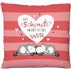 Sheepworld Cuscino di peluche con motivo Il più bello | Cuscino decorativo con motivo reversibile, 25 cm x 25 cm, 100% poliestere, regalo, San Valentino, articolo decorativo | 73791