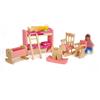 zalati Kit per la cameretta dei bambini in scala 1:12, lettino in miniatura, letto a due piani, seggiolone, sedia a dondolo, cavallo a dondolo, set per la decorazione della casa delle bambole
