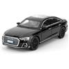 imtfzct 1/32 Audi A8 modellino auto giocattolo con funzione audio e luce, giocattolo per bambini con funzione pull-back, modello auto in qualità da collezione, regalo per bambini (nero)