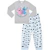 Disney Pigiama lungo da donna in cotone super carino Lilo e Stitch & Angel, Grigio, 16-18