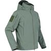 BSLVWG Giacca antipioggia da uomo, impermeabile, leggera, con cappuccio, giacca a vento per esterni, giacche militari, traspirante, antivento, per campeggio, escursionismo, Verde, L