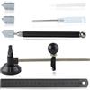 LEONTOOL Set di 7 utensili per tagliare il vetro, include un tagliavetro circolare regolabile da 2 a 20 mm, punta in carburo con 3 lame bonus, cacciavite, righello, contagocce olio, per piastrelle a