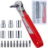 LEONTOOL Set di 17 cacciaviti a cricchetto ad angolo retto, cacciavite offset a 90 gradi per spazi ristretti, set mini cricchetto reversibile a 36 denti con punte e prese Phillips/Pozidriv/a