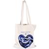Inter Tote Bag IM Bianca Amarti è Destino, 100% Cotone, Stampa Digitale Cuore Serigrafico
