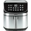 JOCCA - Friggitrice ad aria calda 9L | Friggitrice senza olio 9 Litri| Air Fryer Grande Capacità| Timer| Temperatura regolabile| Cucina Sana| Potenza 2200 W| Programmi| Schermo tattile (Argento)