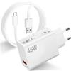 ACAGET 45W Caricabatterie Caricatore per Redmi Note 15 Pro 14 13 con Cavo USB C 1M Caricabatterie rapido Adattatore per Turbo-Charge Cavo USB Type-C per Redmi 15C 14C 13C Note 14 13 12 11 Pro per POCO X7 M6