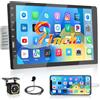 Fuluku 9 Pollici Schermo Tattile Autoradio Bluetooth 1 Din Stereo Auto 1Din Supporto 1080P Video/Hands-free Call/FM Radio/Mirror Link/SWC/EQ/USB In&Out, Telecamera di Backup Mic