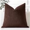 Artscope 1 Pezzi Federe per Cuscini in Velluto a Coste Elegante Copricuscini Decorativo per Domestica Soggiorno Camera da Letto Divano 60x60cm, Marrone