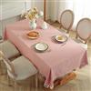 meioro Tovaglia Rettangolare Tovaglie con Nappe Tavolo a Tinta Unita Cotone Lino Copritavolo Ideato per La Decorazione Della Tavola di Sale da Pranzo, Picnic, Cucina e Compleanno(90x90cm,Rosso)