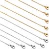 SUNNYCLUE 12 CONFEZIONE 18 pollici/ 0.45m 1mm Catena A Serpente In Acciaio Inossidabile Bulk Catene A Serpente In Argento e Oro Collana Chiusure per Artiglio di Aragosta In Metallo Catene Portacavi Co