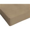Passione per le tele Lenzuolo sotto con angoli, in tinta unita, 100% cotone Oeko-Tex. lenzuolo con elastico MADE IN ITALY. facile da stirare, lavabile. (singolo, beige)