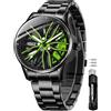 OLEVS Orologi da uomo al quarzo scheletro ruota auto da corsa in acciaio inox casual sport impermeabile luminoso orologio da uomo