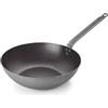 LACOR - 63233 - Wok Ferrum, Wok in Ferro 100% Naturale con Antiaderente Tristrato, Senza PFOA, Manico Ergonomico, Adatto a tutti i Tipi di Cucine, Alta Conducibilità Termica, 32 cm, Spessore 2 mm