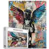 Tucocoo Puzzle da 1000 pezzi per adulti, design di ali d'angelo di Banksy per ragazze, arte pop di strada