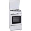 AKAI COOK5050NV - Cucina a gas con forno, 4 fuochi, 50x50 cm, Bianco