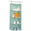 BrilliantJo Organizer Armadio, avanzato Portattuto da Appendere con 4 Scomparti con 2 Ganci Organizzatore Armadio da 30 x 30 x 80 cm, Colore verde menta