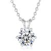 FANCIME Moissanite, collana in argento sterling 925 con ciondolo a forma di moissanite da 1/2/3 carati, VVS1 Round Cut Moissanite, gioielli regalo per donne e ragazze, lunghezza collana: 40 + 5 cm,