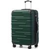 COOLIFE Valigie Valigia Trolley rigido ultraleggero e capiente,Chiusura a combinazione laterale con TSA, 4 ruote per facilitare il trasporto (Verde Scuro, 77cm)