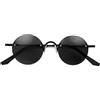LONDON MOLE Eyewear - Occhiali da sole scienziati - Occhiali da sole senza montatura - Occhiali da sole rotondi - Marca di moda - Protezione UV400 - Occhiali da sole freddi - Cerniere a molla, Nero