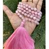 8 mm Rnd 108+1 Perline Sfaccettate Rosa Rosa Rosario Jaap, Japa Mala Energized