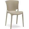 REDÒKASA Sedia in polipropilene JUMBO, MADE IN ITALY, impilabile, resistente ai raggi UV, design moderno, ideale per sala da pranzo, cucina, sala d'attesa, bar, ristoranti o giardino (Tortora)