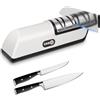 Vicloon 2 in 1 Affilacoltelli Elettrico con Ricarica USB, Affila e Lucida Rapidamente, Affilacoltelli da Cucina con Base Antiscivolo, Utensili da Cucina Sicuri e Facili da Usare