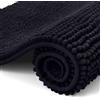 OLANLY Tappetino da bagno in chenille, antiscivolo, morbido, assorbente, lavabile, per il bagno, 40 x 60 cm, nero