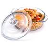 NUTRIUPS Teglia da forno in vetro con coperchio, adatta al forno, in vetro (YGW-1)