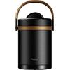 Heemburg Contenitore termico per il pranzo, barattolo isolato, in acciaio inox, per pasti, zuppe, frutta, per ufficio e uso esterno (nero, 2 L)
