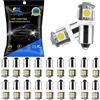 YM E-Bright 20-Pack DC 24V BA9S blanc 5050 5SMD Led ampoule d'éclairage de plaque d'immatriculation voiture remplacement feux porte feu
