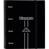 Safta KAPPA DARK - Raccoglitore 4 anelli da 35 cm con 100 fogli A4, ideale per bambini di diverse età, comodo e versatile, qualità e resistenza, 27 x 3,5 x 32 cm, Nero, M, Casual