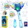 DAOUZL Fiore di Loto Pistola a Bolle, Pistola Bolle di Sapone Bambini 10000+ Bolle/Minuto, Sparabolle di Sapone Bambini Automatico con 120ml Soluzione di Bolla e 8x 10ml Bolla Bottiglia di Ricarica