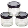 100% CHEF Mini barattolo ermetico in vetro con tappo nero cl 3 (10 pezzi) - Vetro - Trasparente,nero