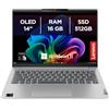 Lenovo IdeaPad Slim 5x Notebook Copilot+PC 14'' WUXGA OLED (1920x1200), Snapdragon X Plus X1P-42-100, Grafica Qualcomm Adreno GPU Integrata, RAM 16GB, 512GB SSD, Windows 11 Home, Cloud Grey