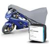 WALSER telo coprimoto M in robusto PVC, Premio Molto Buono* telo impermeabile, telo compatibile con vespa/scooter/motorino, moto, copertura moto per esterno, telo coprimoto grigio 215x95x120cm