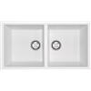 Plados Lavello Cucina Fragranite 2 Vasche Sottotop Larghezza 86 cm Base 90 cm materiale Ultragranit colore Black Matt UG70 - AM8620ST Serie Elegance 86.20