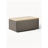 Westwing Collection Poggiapiedi per divano in bouclé con vano portaoggetti Lennon - Beige, Grigio
