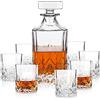 Viski Admiral Decanter e bicchieri trasparenti di alta qualità, senza piombo, per scotch e whisky, regalo da 887 ml e 266 ml, set da 8 pezzi