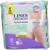 Pannolone per incontinenza lines specialist derma pants maxi l 10 pezzi