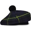UMAM Cappello Tradizionale Scozzese Tam o' Shatner in Lana acrilica Tammy Cappello Piatto Cofano Kilt Molti Tartan, Orologio Nero 008tcp, L