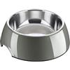 HUNTER ciotola in melamina, colore: grigio, con inserto in acciaio inox, antiscivolo, resistente ai graffi e agli urti, facile da pulire, adatta alla lavastoviglie, capacità: 350 ml