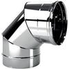 CANNA FUMARIA Curva chiusa 90° D. 80 In acciaio inox AISI 304