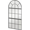 HOMCOM Specchio da Parete ad Arco Stile Finestra per Camera da Letto e Ingresso, 76x43 cm, Nero