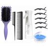ABWXN Set di spazzole per capelli con spazzola per capelli senza tirare, flacone spray per capelli, pettine largo, pettine per coda, spazzola per massaggio del cuoio capelluto e fermagli per capelli