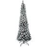 Megashopitalia Albero di natale Slim Pino Innevato 210CM Superfolto Realistico Apertura Ombrello diametro 76cm (Innevato)