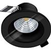 Eglo Led faretto da incasso Salabate, spot Led dimmerabile in alluminio e vetro, luce Led da incasso in nero, trasparente, faretto Led da incasso bagno, bianco neutro, IP44, Ø 8,8 cm