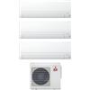 MITSUBISHI Climatizzatore Trial Split Inverter 9000+9000+9000 Btu Condizionatore con Pompa di Calore Classe A++/A Gas R32 (Unità Interna + Unità Esterna) MSZ-BT25VGK + MSZ-BT25VGK + MSZ-BT25VGK + MXZ-3F54VF4 Wifi Serie BT
