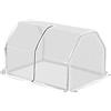 Outsunny Mini Serra da Giardino e Balcone in Plastica PE e Acciaio con Chiusura a Zip, 99x71x60 cm, Bianco Trasparente